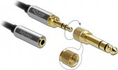 DeLOCK Premium Câble d'extension audio stéréo jack 3,5 mm avec adaptateur jack 6,35 mm vissable / noir - 1 mètre