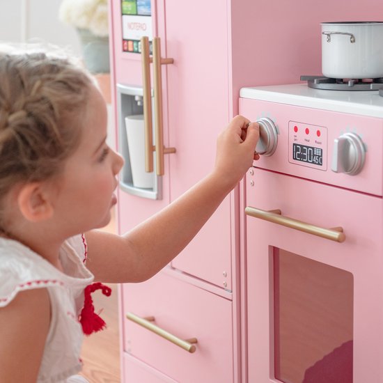 Teamson Kids Groot Modern Houten Speelkeuken - Kinderspeelgoed - Rollenspel Speelgoed - Roze/Goud van Teamson Kids — afbeelding 2