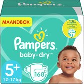 Bol.com Pampers - Baby Dry - Maat 5+ - Maandbox- 168 luiers aanbieding