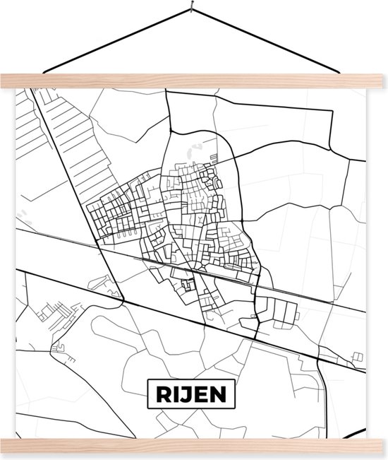 Porte-affiche avec affiche - Affiche scolaire - Carte - Rangées - Plan d'étage - Plan de la ville - 40x40 cm - lattes vierges