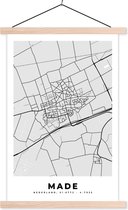 Porte-affiche avec affiche - Affiche scolaire - Carte - Plan de la ville - Fabriqué - Plan d'étage - 60x90 cm - Lattes vierges