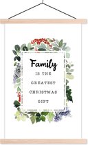 Posterhanger incl. Poster 120x180 cm - Schoolplaat - Kerst - Quote - Familie - Textielposter - Blanke latten
