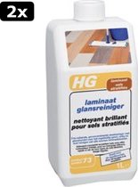 2x HG laminaatreiniger glans (product 73) - 1L - geschikt voor alle laminaatsoorten - goed voor 20 dweilbeurten
