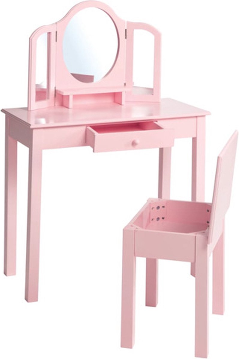 Meisjes Kaptafel met Spiegel en Krukje - Kinderen in de leeftijd van (8
