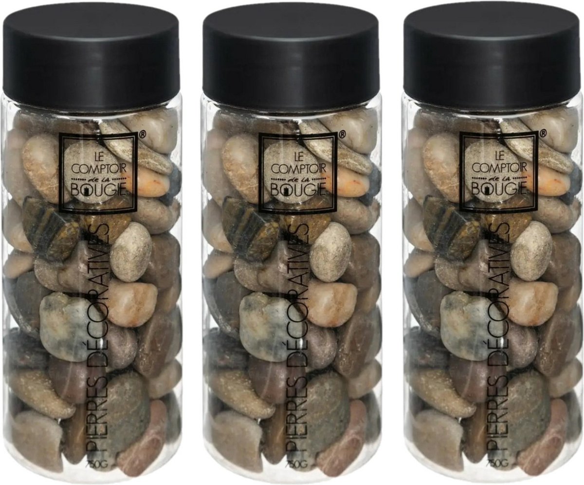 Atmosphera middelgrote decoratie/hobby stenen - 3x - bruin mix - 750 gram - Aquarium en vazen vulling - steentjes