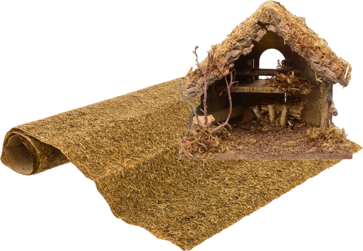 CRECHE DE NOEL VIDE BOIS RESINE H.30CM