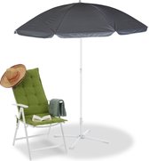 Parasol de balcon Relaxdays - parasol de plage inclinable - parasol sur tige 160 cm - parasol de jardin