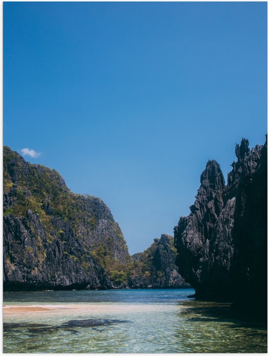 WallClassics - Poster (Mat) - Rochers au bord du lac - Photo 60x80 cm sur papier poster aspect mat