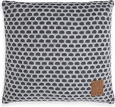 Knit Factory Mila Sierkussen - Atraciet/Licht Grijs - 50x50 cm - Kussenhoes inclusief kussenvulling