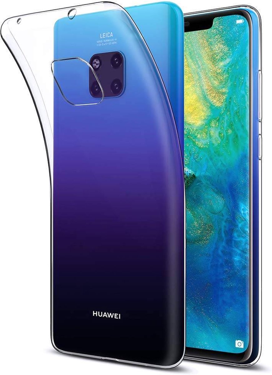 Shock Proof Case - Telefoonhoesje - Doorzichtig Hoesje voor Huawei Mate 20 Pro - Transparant Wit