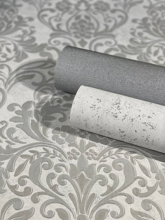Papier peint ornements classiques structure métallique et béton - Papier peint - Décoration murale - Papier peint - Papier peint intissé - Assorti Papier peint non tissé - 0,53 0 10,05 M.