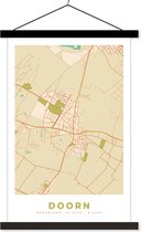 Porte-affiche avec affiche - Affiche scolaire - Doorn - Carte - Carte - Plan de la ville - 60x90 cm - Lattes noires