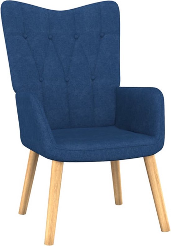 vidaXL Chaise de relaxation avec repose-pieds 62x68,5x96 cm Tissu Bleu