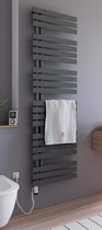 Bol.com Schulte BREDA - elektrische designradiator - 60 x 169 cm - antraciet - handdoekdroger - verwarmingselement links - type ... aanbieding