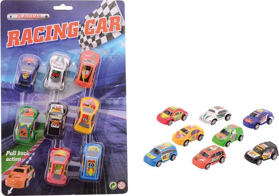 Action racing 8 pull back auto´s op kaart | bol.com