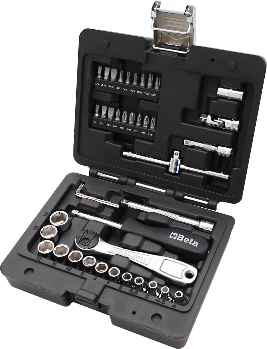 Beta Dopsleutelset 42-delig - Compact - Duurzaam - Voor Professioneel en DIY Gebruik