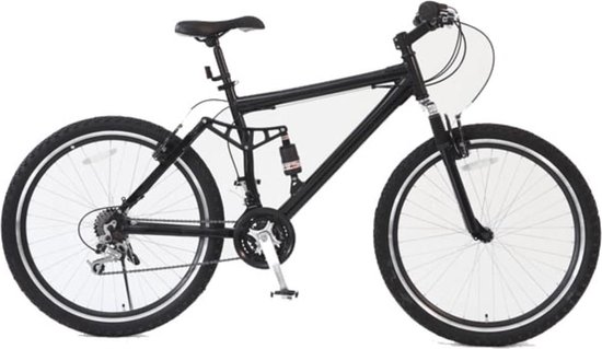 vidaXL Zwarte mountainbike met voor-en achtervering 26" wielen | bol.com