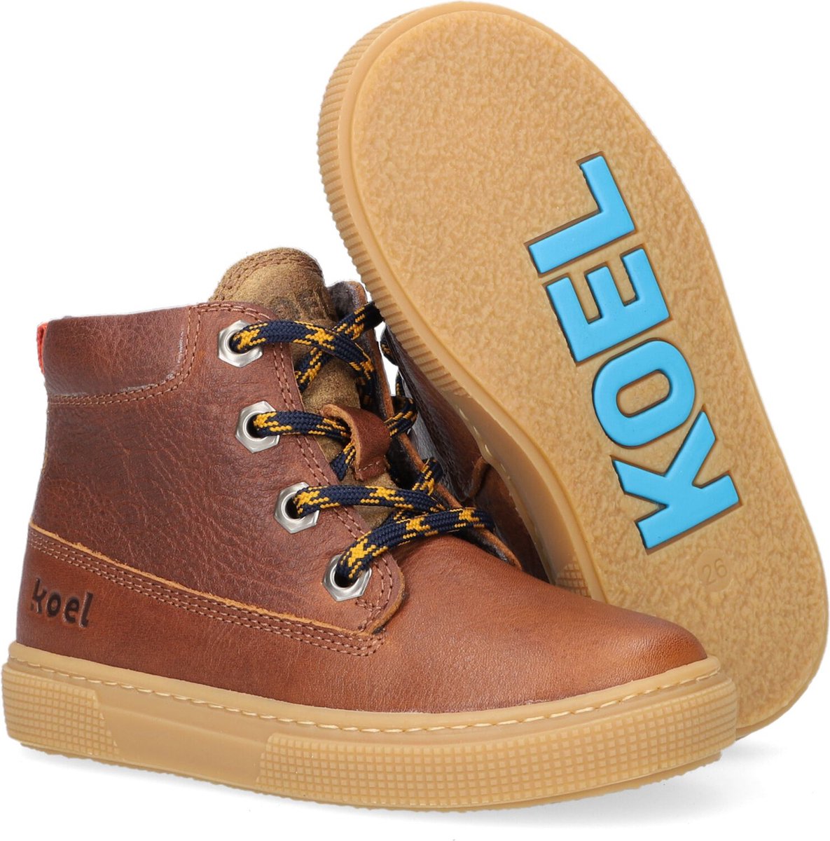 Koel4kids 03m008 Hoge sneakers - Leren Sneaker - Jongens - Cognac - Maat 31  | bol.com