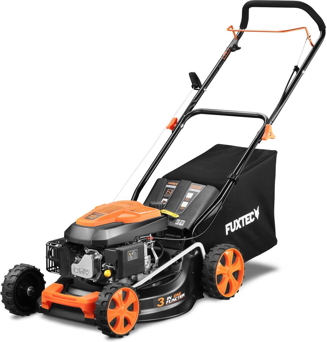 FUXTEC 3in1 Benzine Grasmaaier FX-RM4646ECO - 3,5pk / 2,6kW - 46cm Maaibreedte - 7-traps Maaihoogteverstelling - 4-Takt - Incl. 50L Grasvanger - Mulchfunctie & Reinigingsaansluiting – foto 8