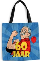 Sac Bandoulière - Sac Plage - Shopper Anniversaire - 60 Ans - Homme - 40x40 cm - Sac Coton