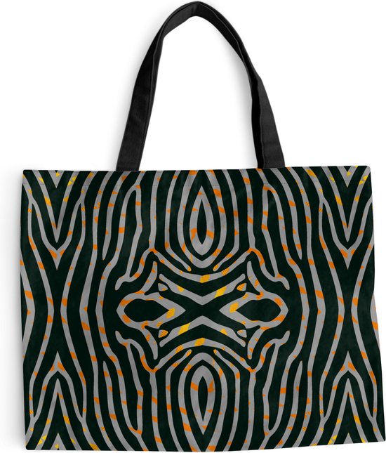 MuchoWow® Schoudertas - Strandtas - Big Shopper - Boodschappentas - Zebra - Dierenprint - Patronen - 50x40 cm - Katoenen tas