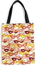 MuchoWow® Schoudertas - Strandtas - Big Shopper - Boodschappentas - Masker - Patronen - Carnaval - 40x50 cm - Katoenen tas