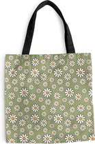 Sac Bandoulière - Sac De Plage - Shopper Vintage - Motifs - Fleurs - Marguerite - 45x45 cm - Sac Coton