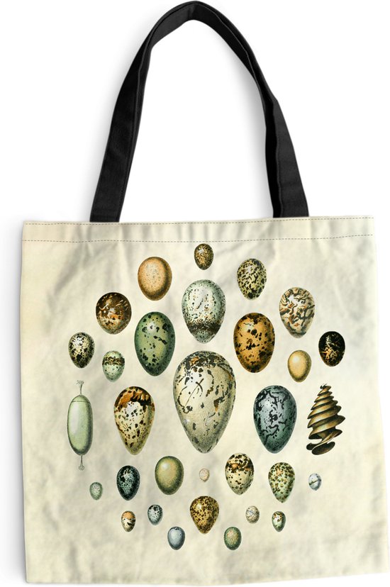 MuchoWow® Schoudertas - Strandtas - Big Shopper - Boodschappentas - Ei - Dieren - Design - 45x45 cm - Katoenen tas