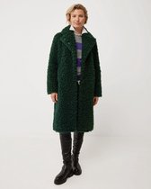 Faux Fur Coat With Belt Dames - Donker Groen - Maat M