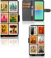 Telefoonhoesje Sony Xperia 10 IV Flipcover Design Postzegels