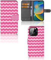 Hoesje ontwerpen iPhone 14 Pro GSM Hoesje ontwerpen Waves Pink
