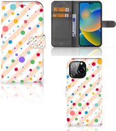 GSM Hoesje iPhone 14 Pro Max Flip Cover Dots