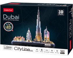 Cubic Fun - 3D Puzzel - City Line van Dubai met LED Verlichting