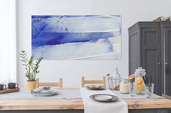Peinture sur toile - Design - Blauw - 160x80 cm - Décoration murale