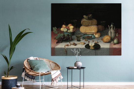 Toile - Peinture Nature morte aux fromages - Oeuvre - Maîtres anciens - 160x120 cm - Décoration de chambre - Salon