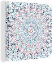 Canvas Schilderij Abstract - Mandala - Hippie - Boho - 50x50 cm - Wanddecoratie