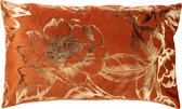 Dutch Decor AVA - Sierkussen velvet Potters Clay 30x50 cm - oranje - Inclusief binnenkussen