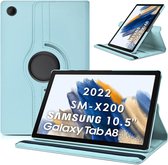 Coque Samsung Galaxy Tab A8 – Coque Samsung Tab A8 – Coque Galaxy Tab A8 – Coque Samsung Galaxy Tab A8 2022 – Étui rotatif pour tablette – Bleu clair