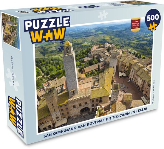 Puzzle San Gimignano vu d'en haut près de la Toscane en Italie - Puzzle - Puzzle 500 pièces