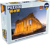 Puzzel Het verlichte Parthenon in Griekenland - Legpuzzel - Puzzel 1000 stukjes volwassenen