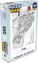 Puzzel Stadskaart - Tiel - Grijs - Wit - Legpuzzel - Puzzel 500 stukjes - Plattegrond