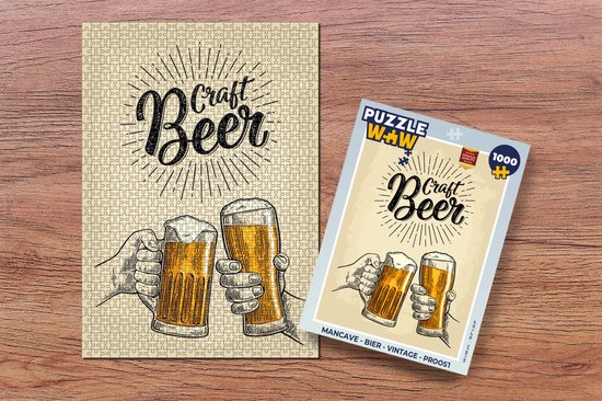 Puzzel Mancave - Bier - Vintage - Proost - Legpuzzel - Puzzel 1000 stukjes volwassenen