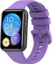 Siliconen Smartwatch bandje - Geschikt voor Huawei Watch Fit 2 siliconen bandje - paars - Strap-it Horlogeband / Polsband / Armband
