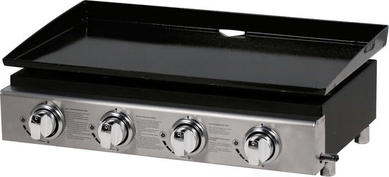 Plancha gas barbecue grill "Presto 4" - 4 branders - 9,7 kW - Grijs