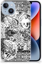 Telefoon Hoesje Geschikt voor iPhone 14 Silicone Back Case Skulls Angel