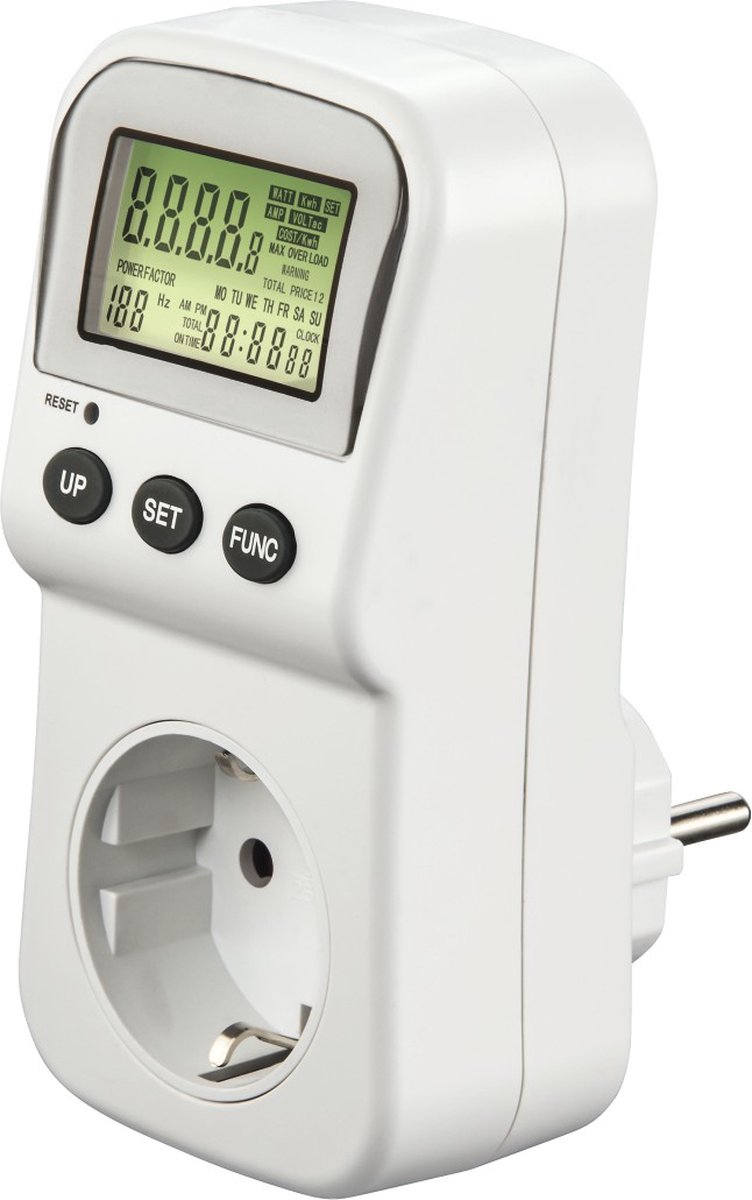 Hama Energiekostenmeter met lcd-display, digitale elektriciteitsmeter voor het stopcontact