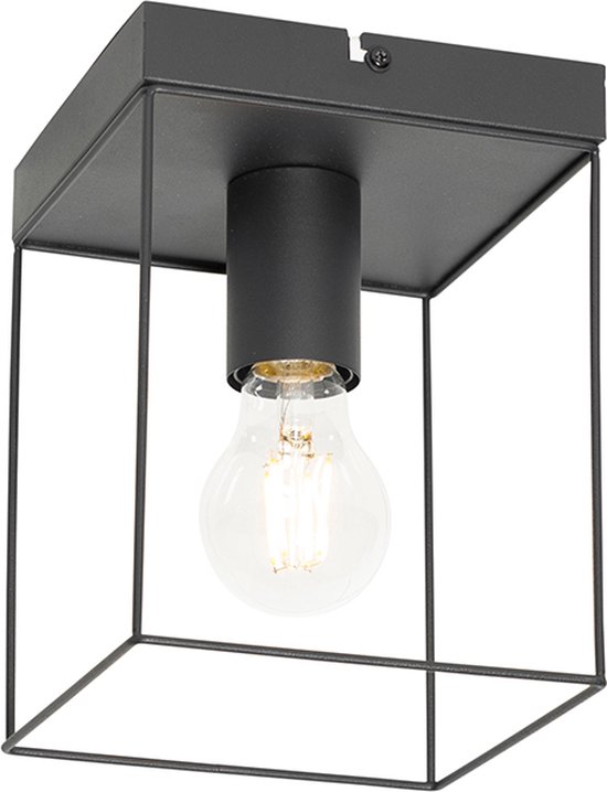 QAZQA kodi - Moderne Plafondlamp - 1 lichts - L 15 cm - Zwart - Industrieel - Woonkamer | Slaapkamer | Keuken