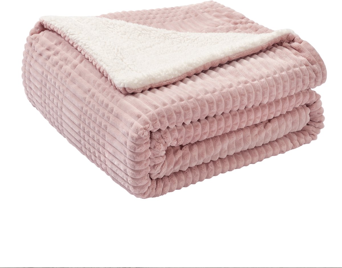Ridgeline Sherpa Fleece Deken - Oud roze