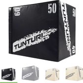 Tunturi Plyo Box voor krachttraining - Houten fitness kist met soft cover gemaakt van EVA materiaal - Jump box 40/50/60cm - Incl. gratis fitness app