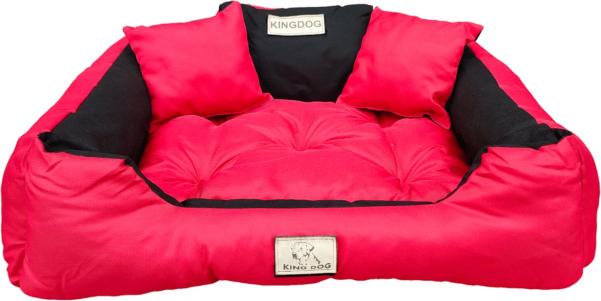 Kingdog - Hondenmand Groot - Katten- en Hondenbed - Buitenmaat 115 x 95 - Maat XL - Rood thumbnail 4